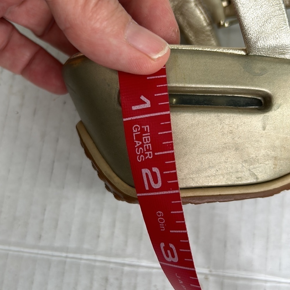 Cole Haan Regina w/Nike Air Insoles LeatherPlatform Gold Metallic Sandals SZ 8B - Picture 15 of 15